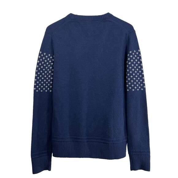 Vintage Tommy Hilfiger Men's Lambs Wool Blend Navy Grandpa Golf Sweater Size M - Picture 4 of 12